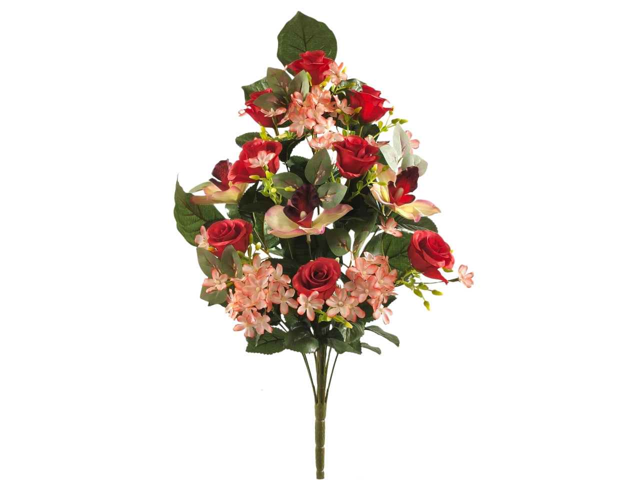 Rose/cymbidium/hydrangea frontale x14 50cm colore 02