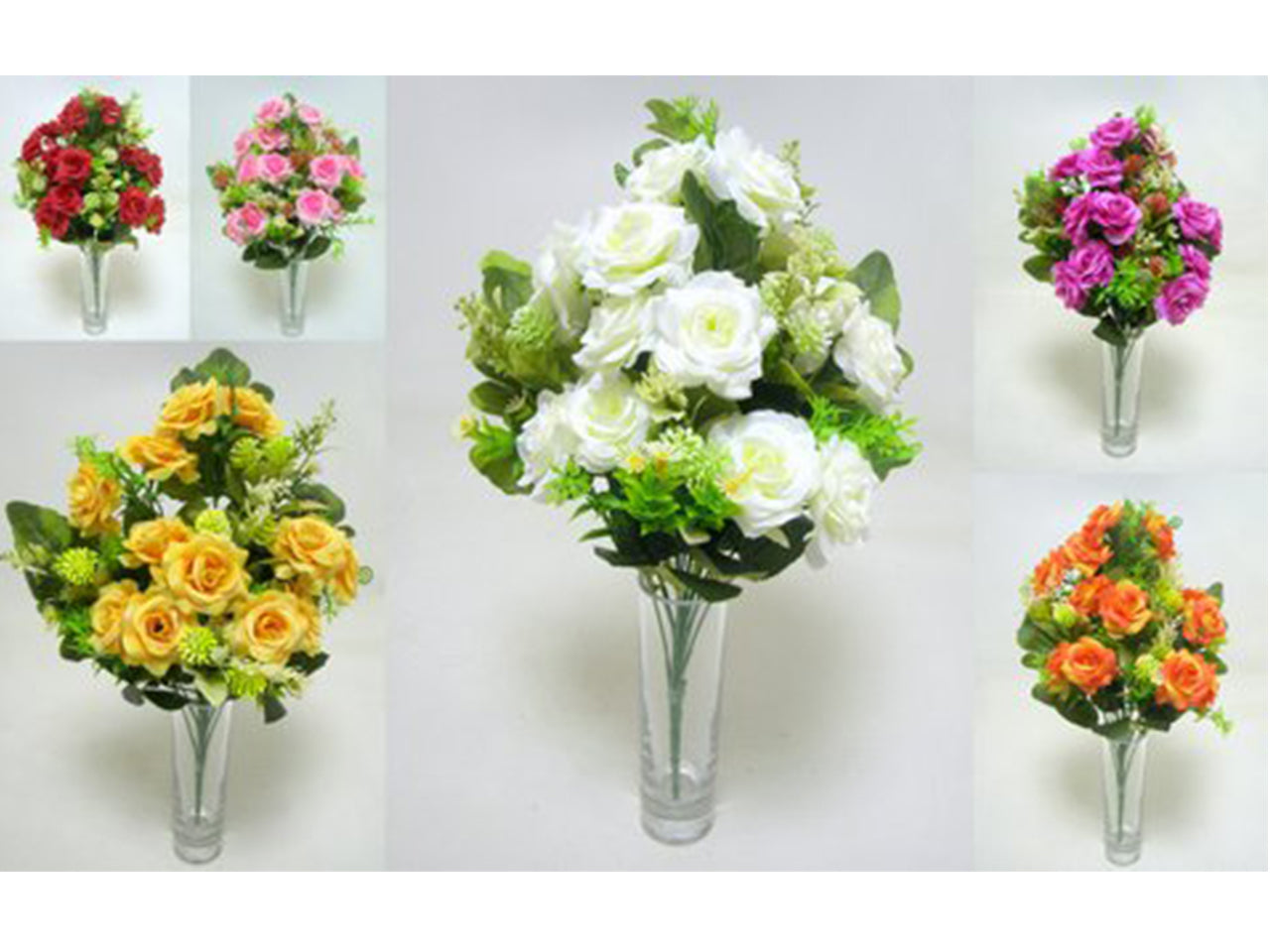 Rose frontale x 10 con 12 fiori 42cm colore 33