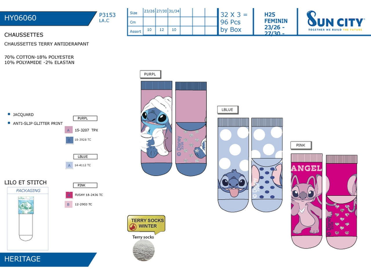 Lilo e Stitch calzini terry antiscivolo dal 23/26 al 31/34 colori assortiti