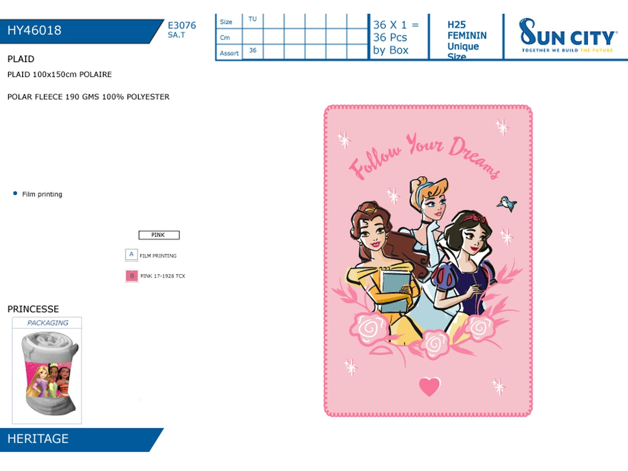 Principesse plaid 100x150cm