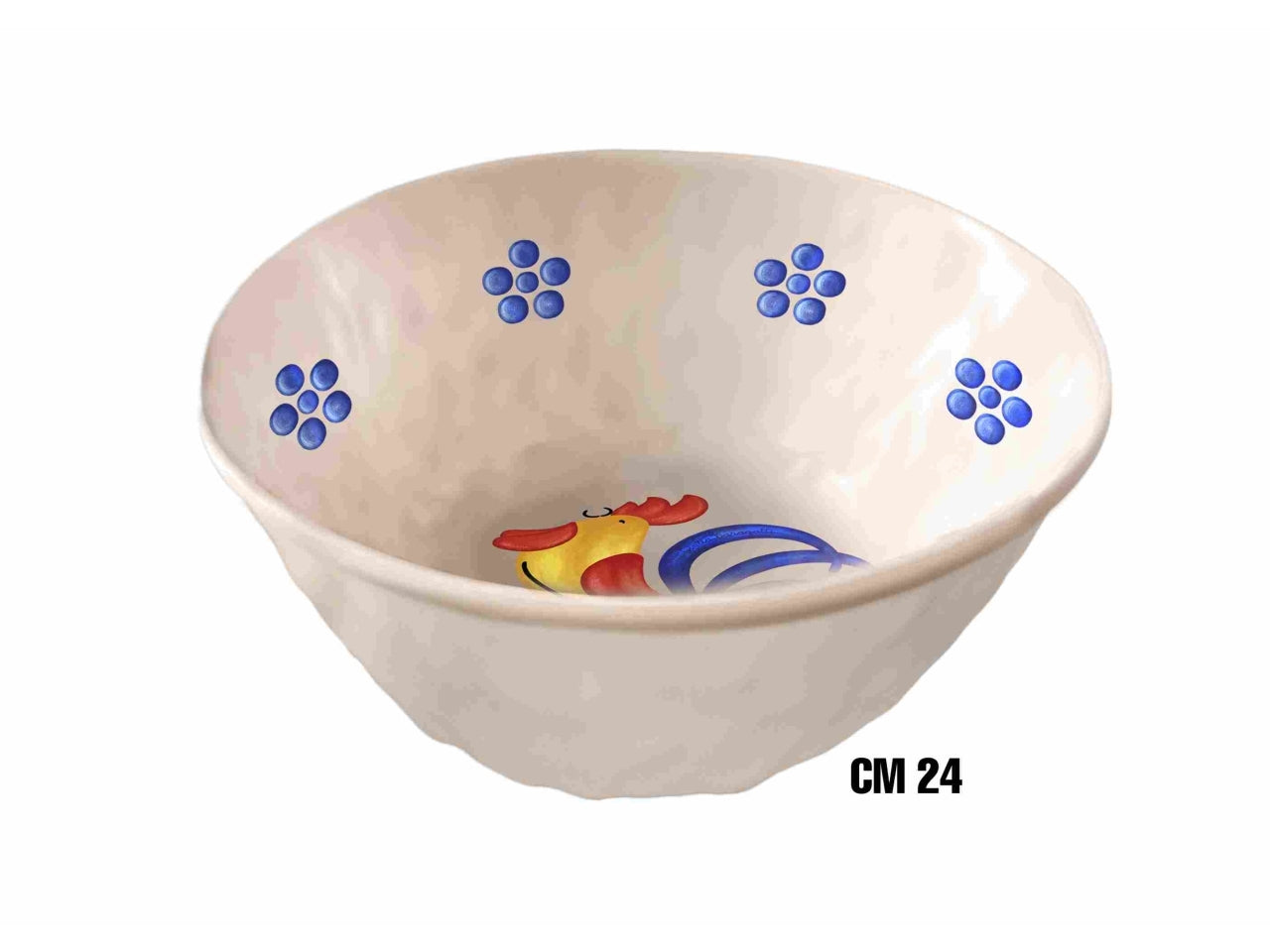 Insalatiera 24xh.9cm in melamina con decoro gallo