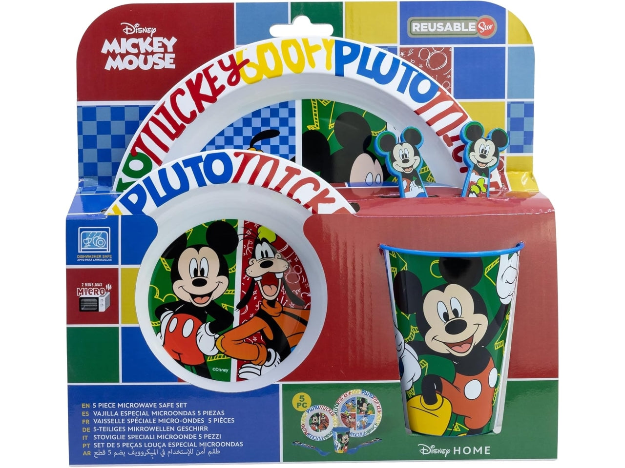 Mickey set pappa 5 pezzi in plastica per microonde