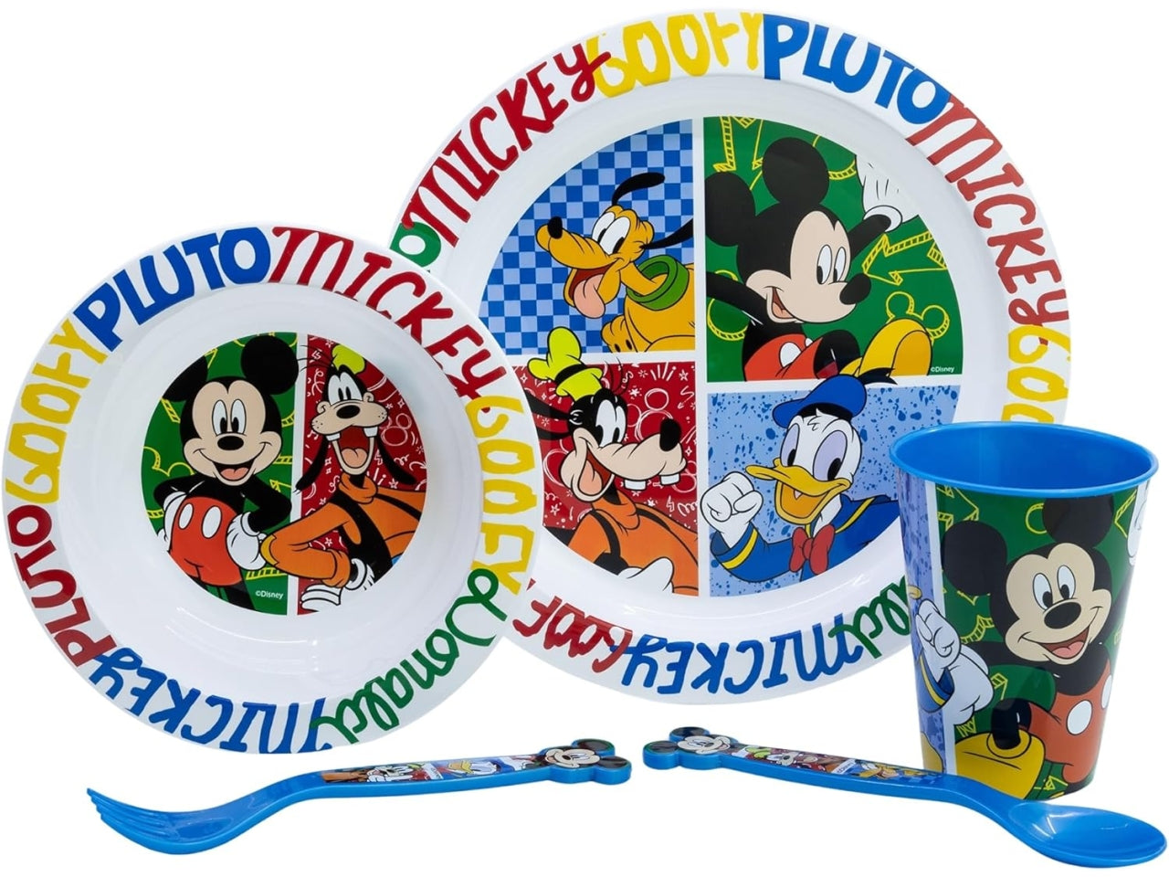Mickey set pappa 5 pezzi in plastica per microonde