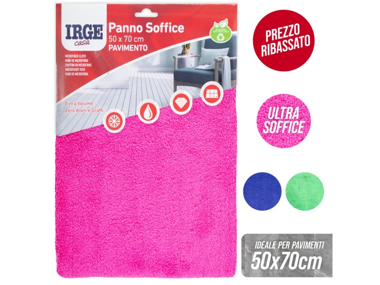 Irge panno microfibra 50x70cm soffice