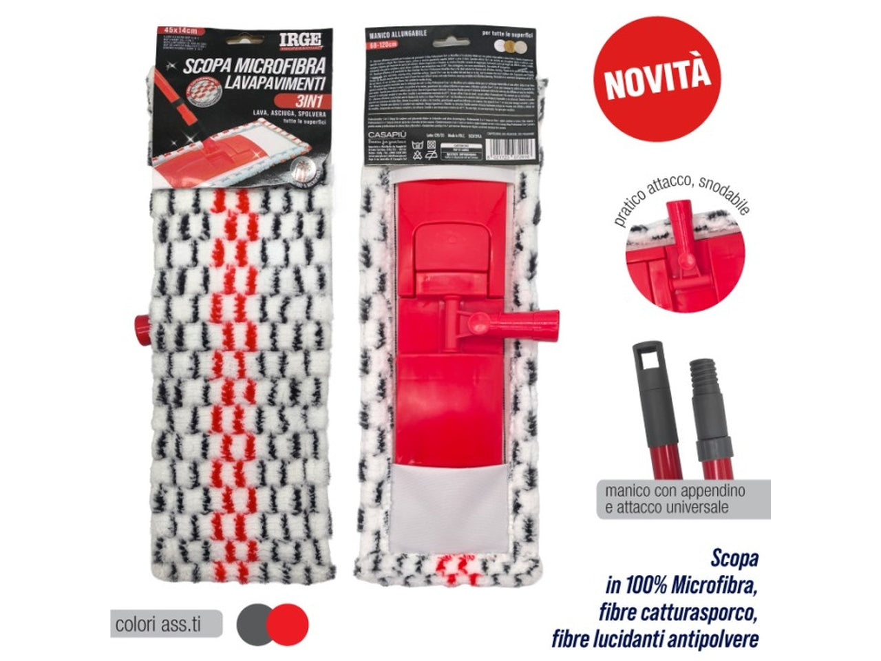 Scopa mop lavapavimenti 3in1 professionale