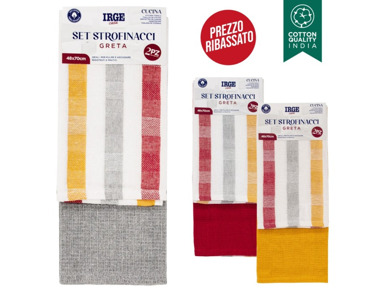 Srofinaccio 48x70cm greta set da 2 strofinacci