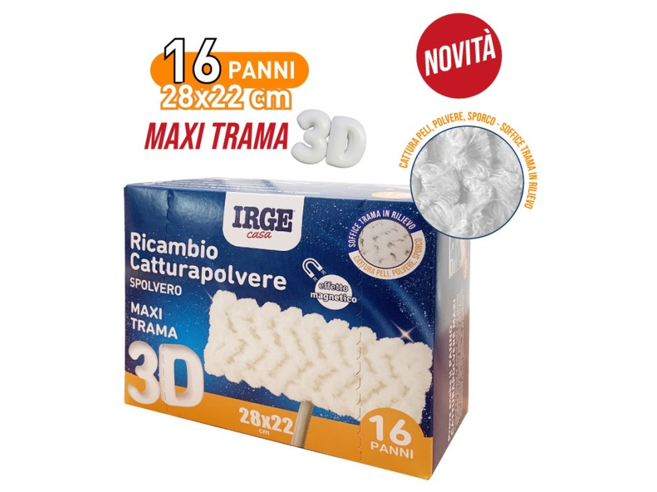 Panno catturapolvere 3D, scatola da 16 panni