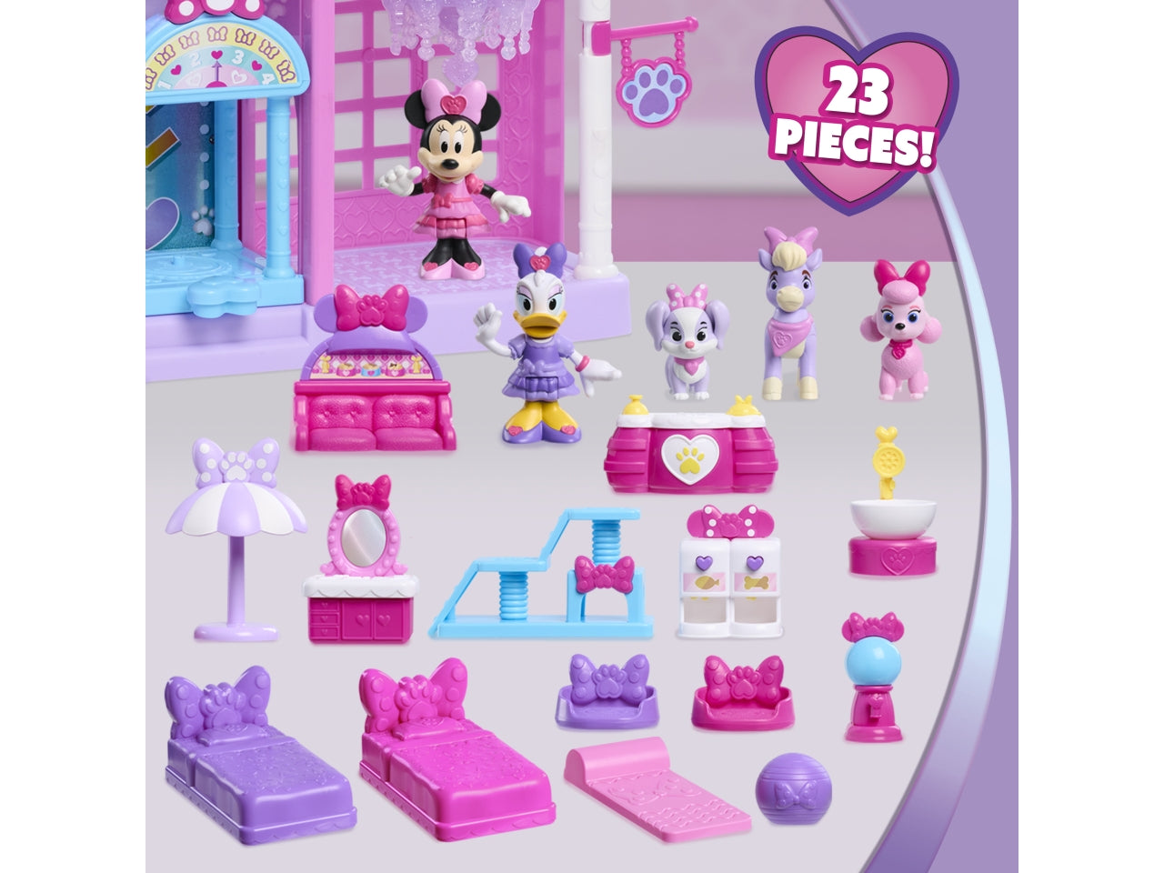 Minnie Mouse set gioco con personaggi, pet Hotel