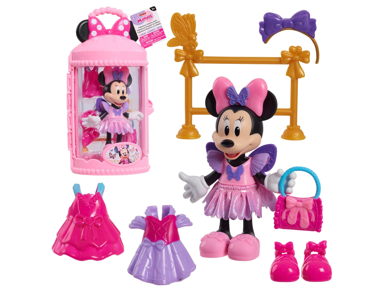 Minnie Mouse ballerina con borsa rosa e accessori $