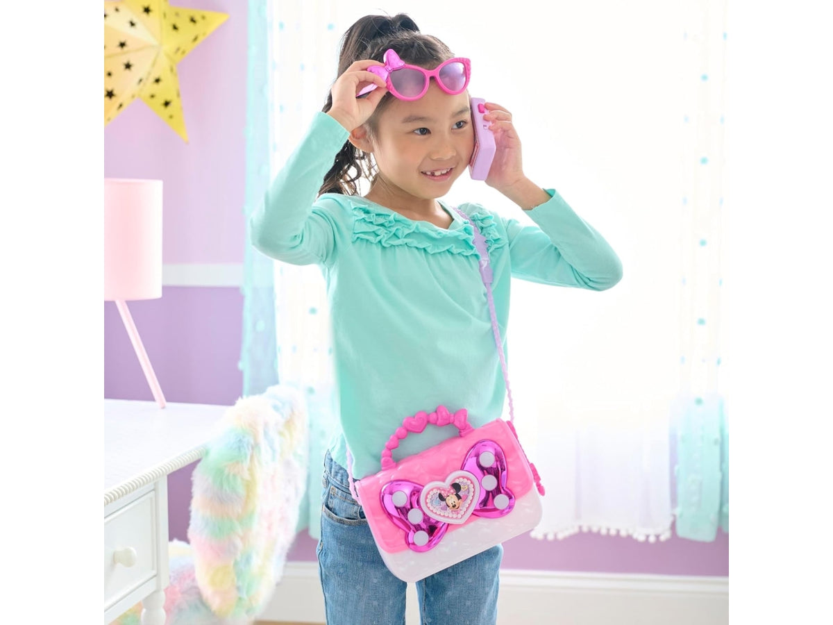 Minnie mouse set borsetta con occhiali e altri accessori con fiocco