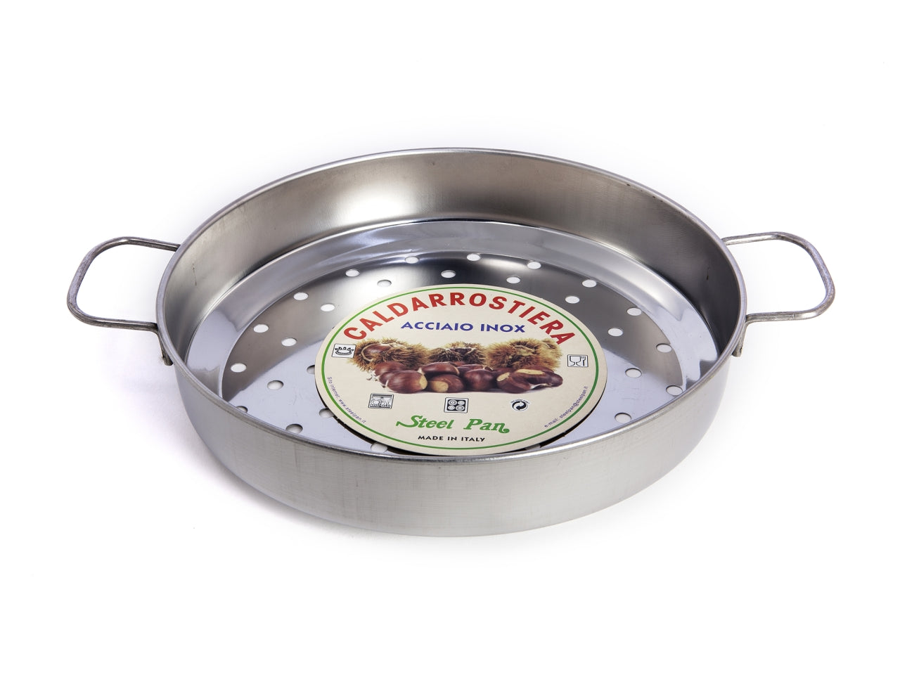 Caldarrostiera 24cm con 2 manici inox