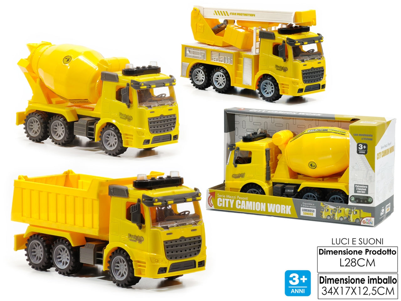 Automezzo lavoro try-me con luci e suoni.