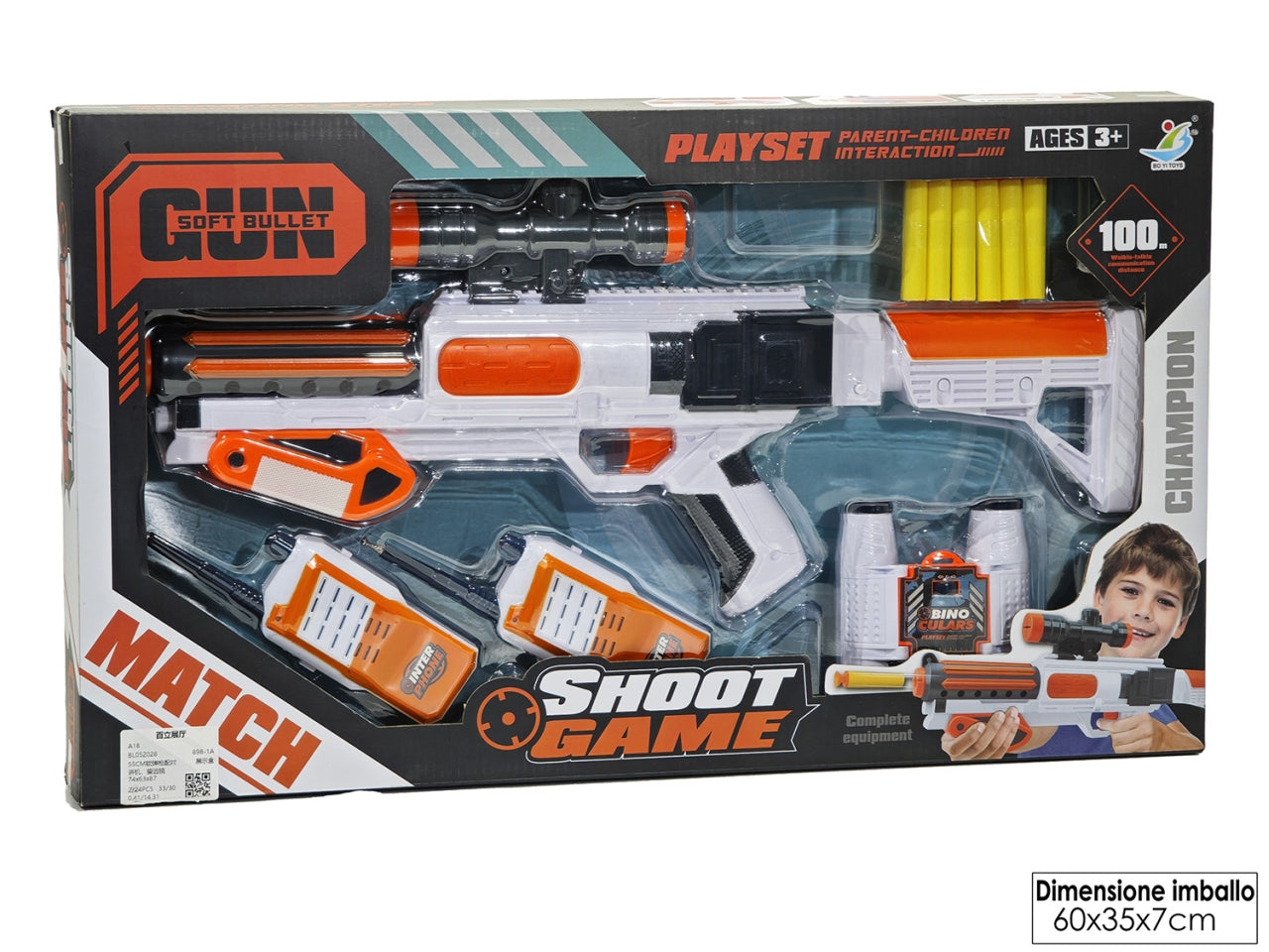 Pistola con 6 dardi a batteria