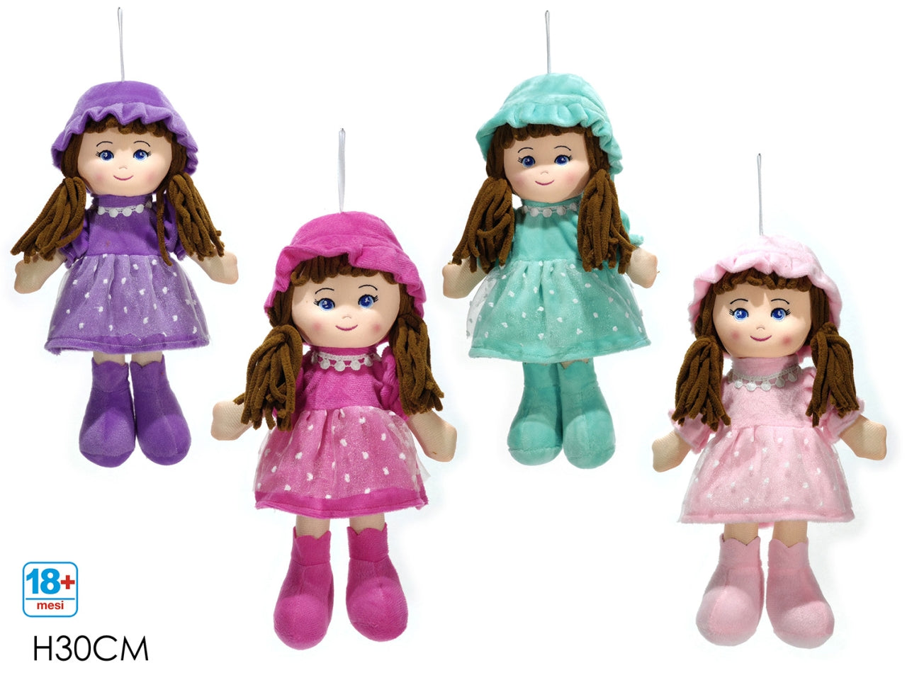Bambola di pezza 30cm modelli assortiti