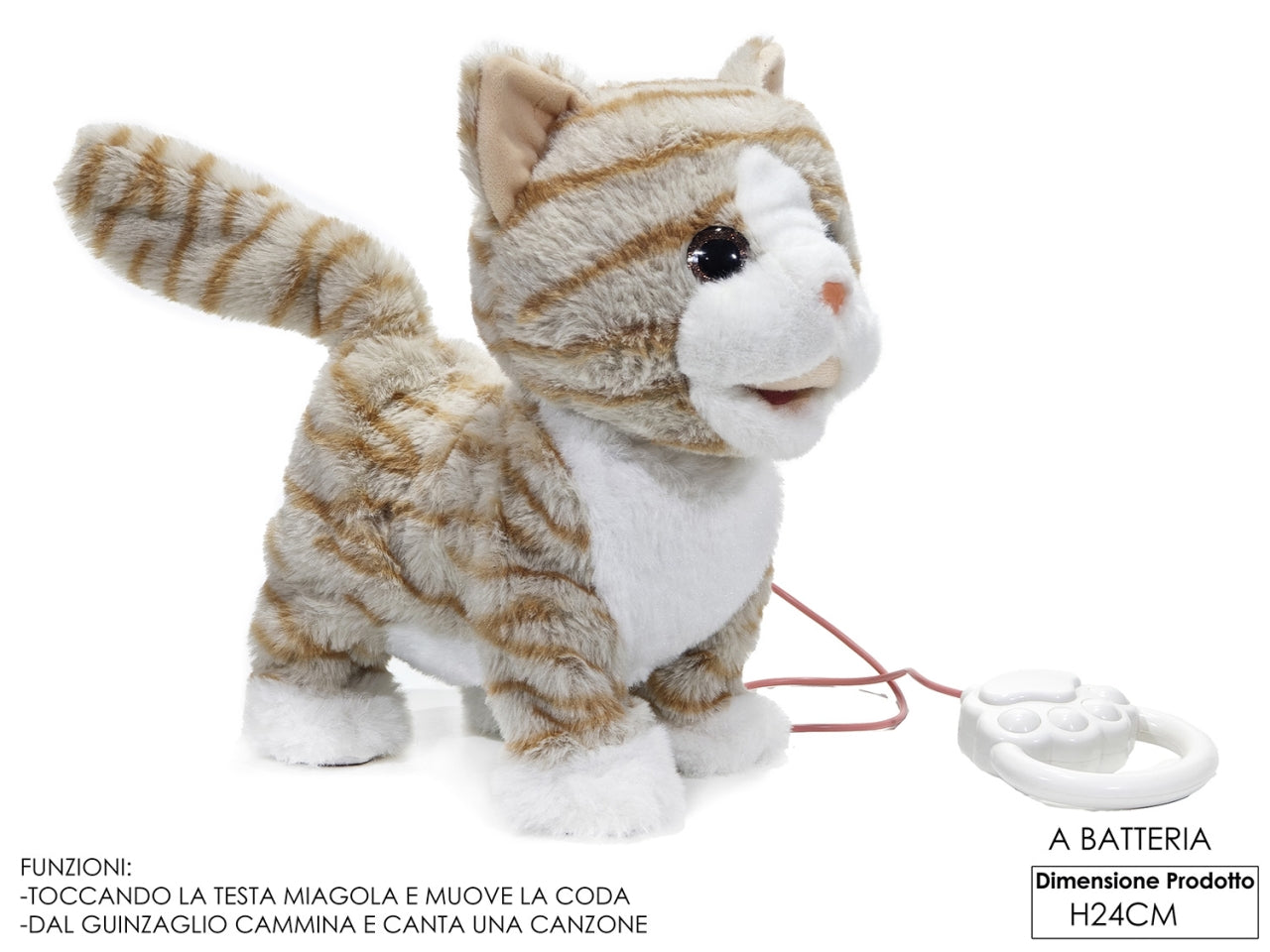 Gatto filoguidato a batteria con movimento e suono