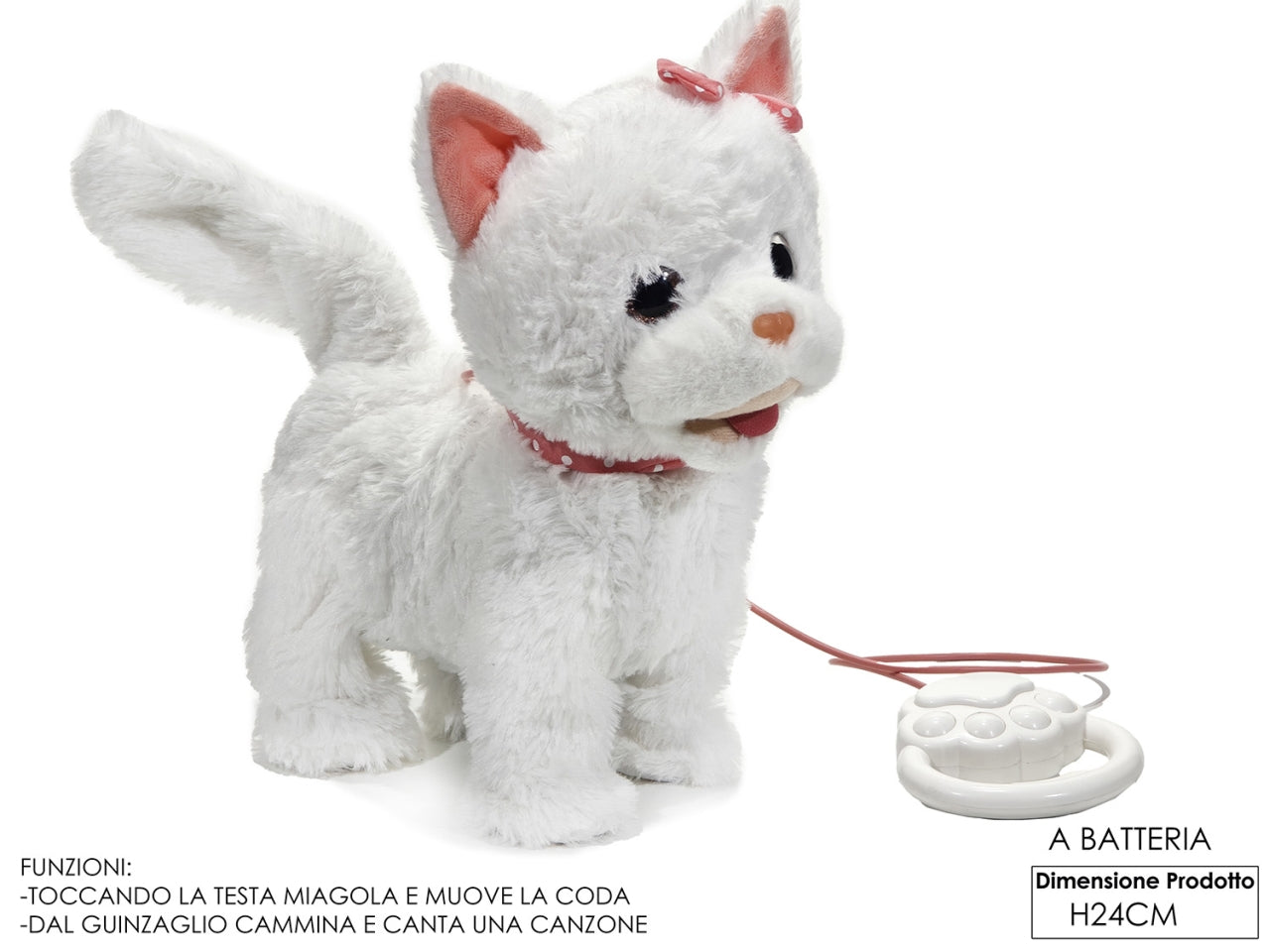 Gatto filoguidato a batteria con movimento e suono