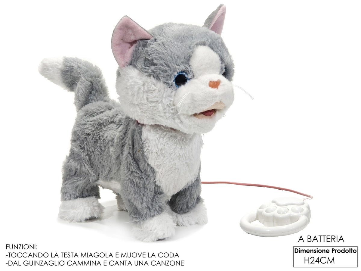 Gatto Loki filoguidato a batteria con movimento e suono