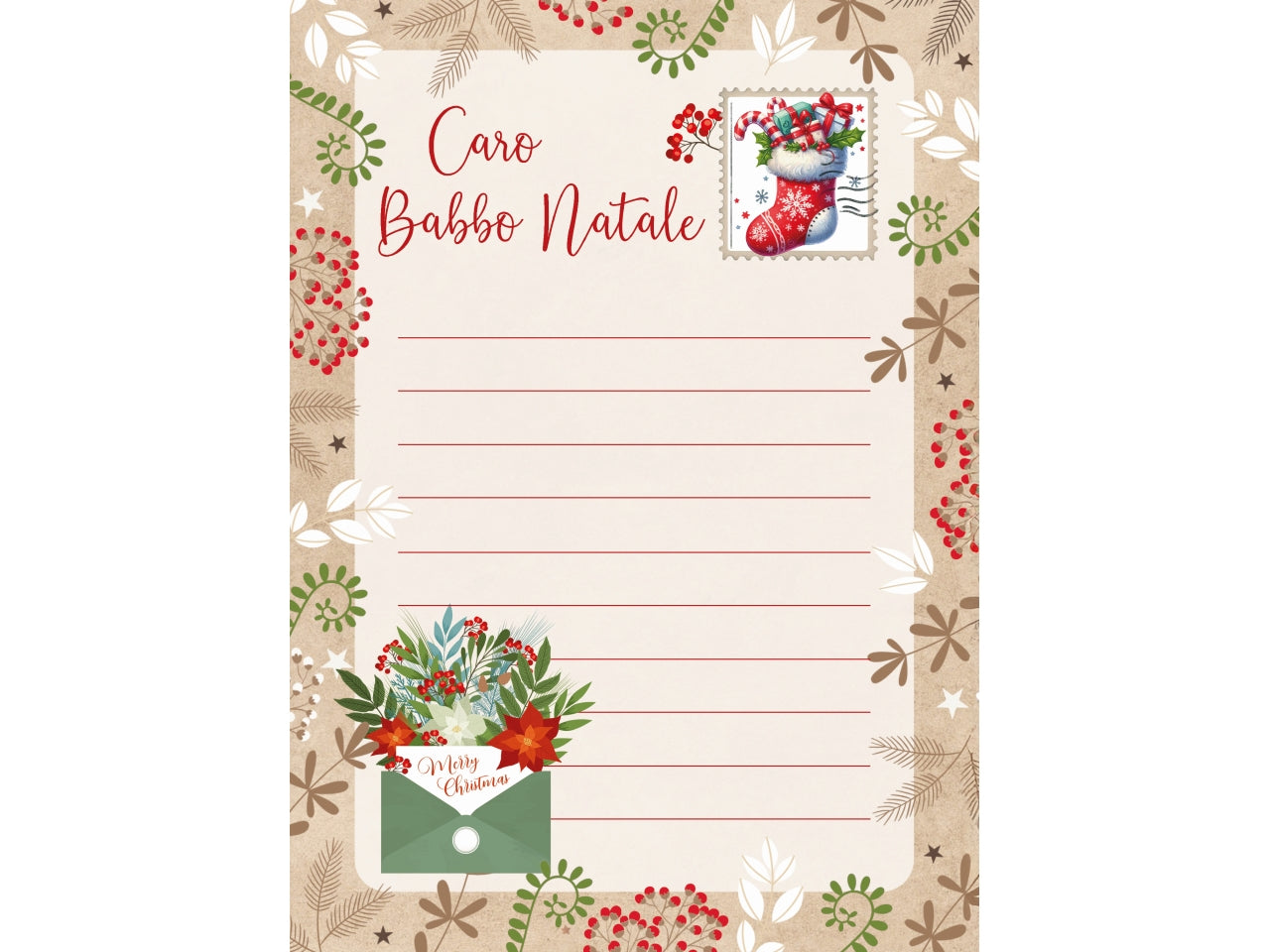 Letterine babbo natale in confezione da 24 pezzi assortite
