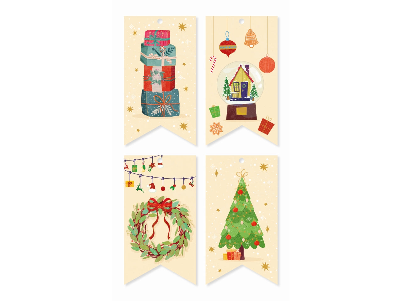 Chiudipacco buon natale in confezione da 10 pezzi fantasie assortite