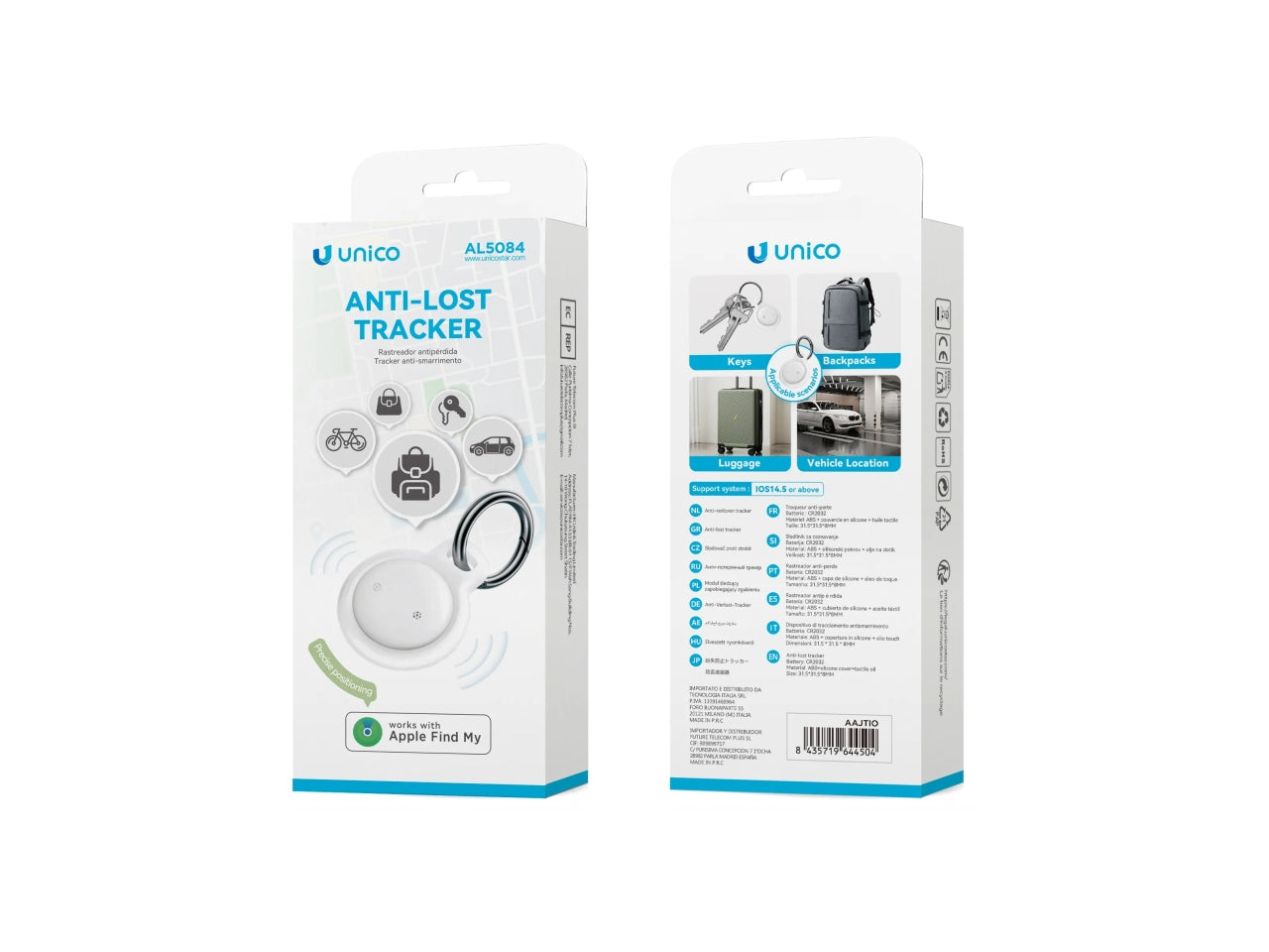Tracker anti-smarrimento FindMy APP Bianco
