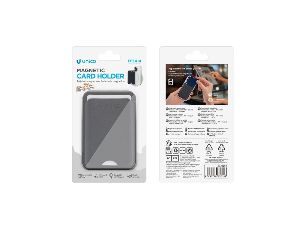 Portaschede magnetico per telefono nero