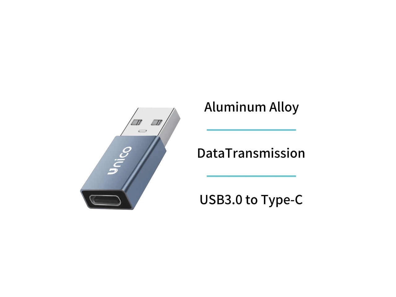 Adattatore Metallico USB3.0 Maschio a Tipo-C Femmina grigio canna di fucile