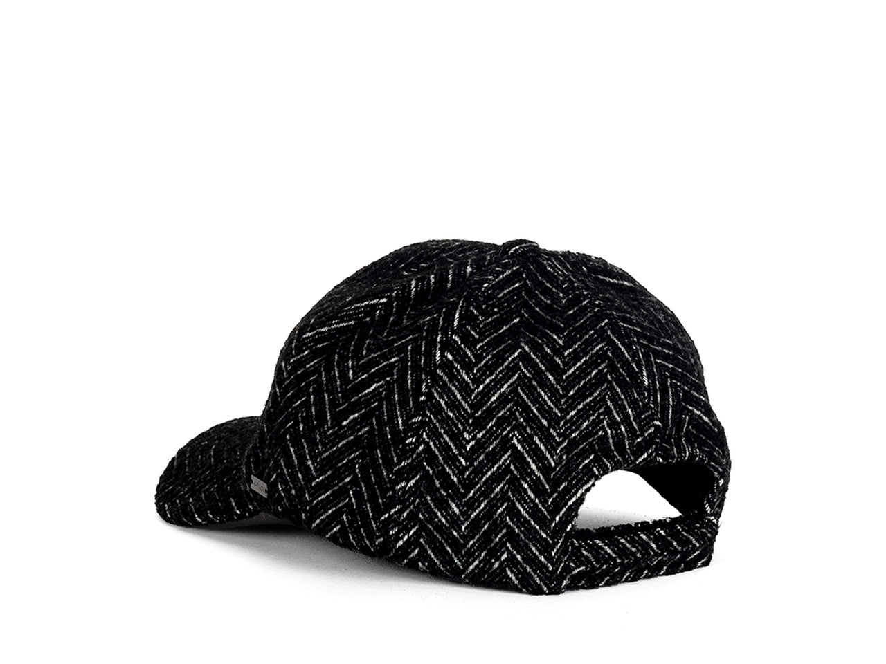 Cappello baseball con visiera in tessuto spinato nero, taglia unica