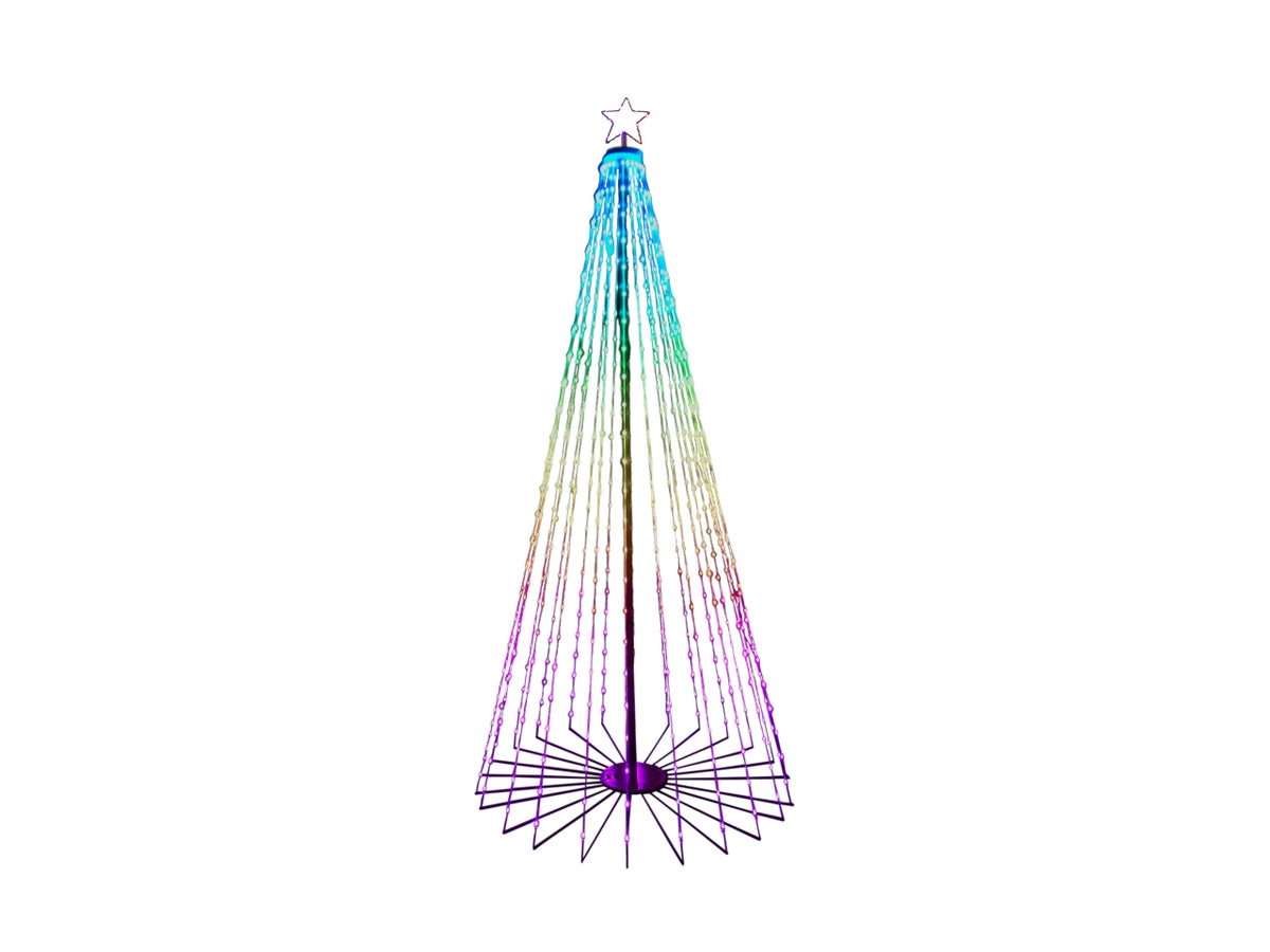 Albero luminoso 240cm con 286led "app-i light fantasy" smart rgb, telecomando e app, IP44 per uso interno ed esterno
