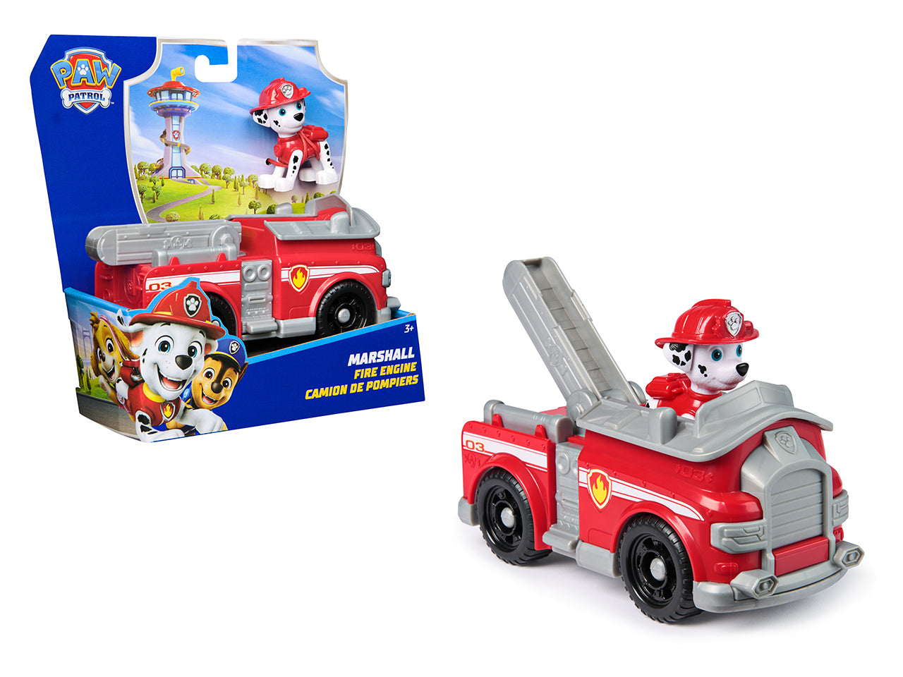 Paw patrol veicolo base marshall con personaggio