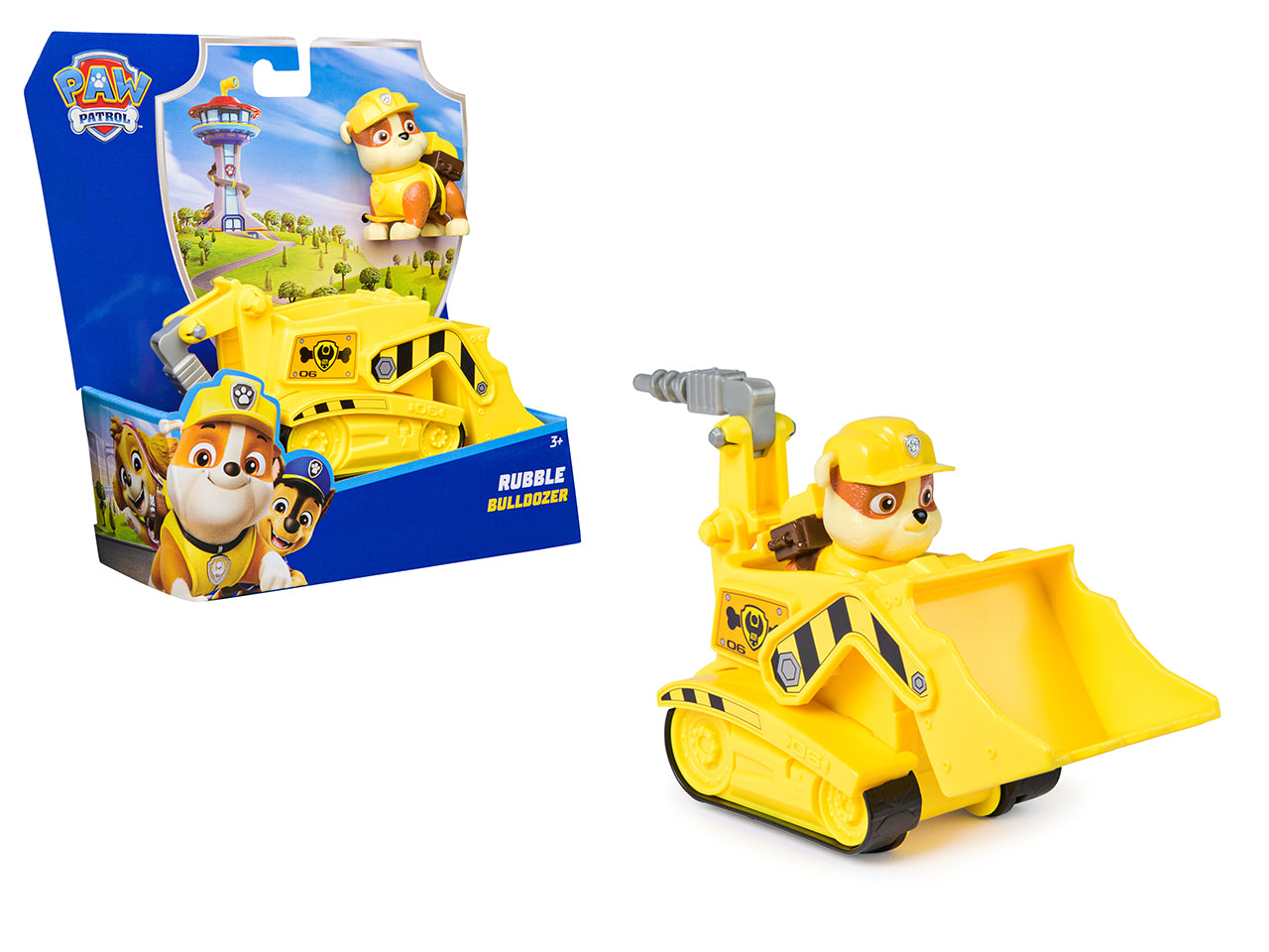 Paw patrol veicolo base rubble con personaggio