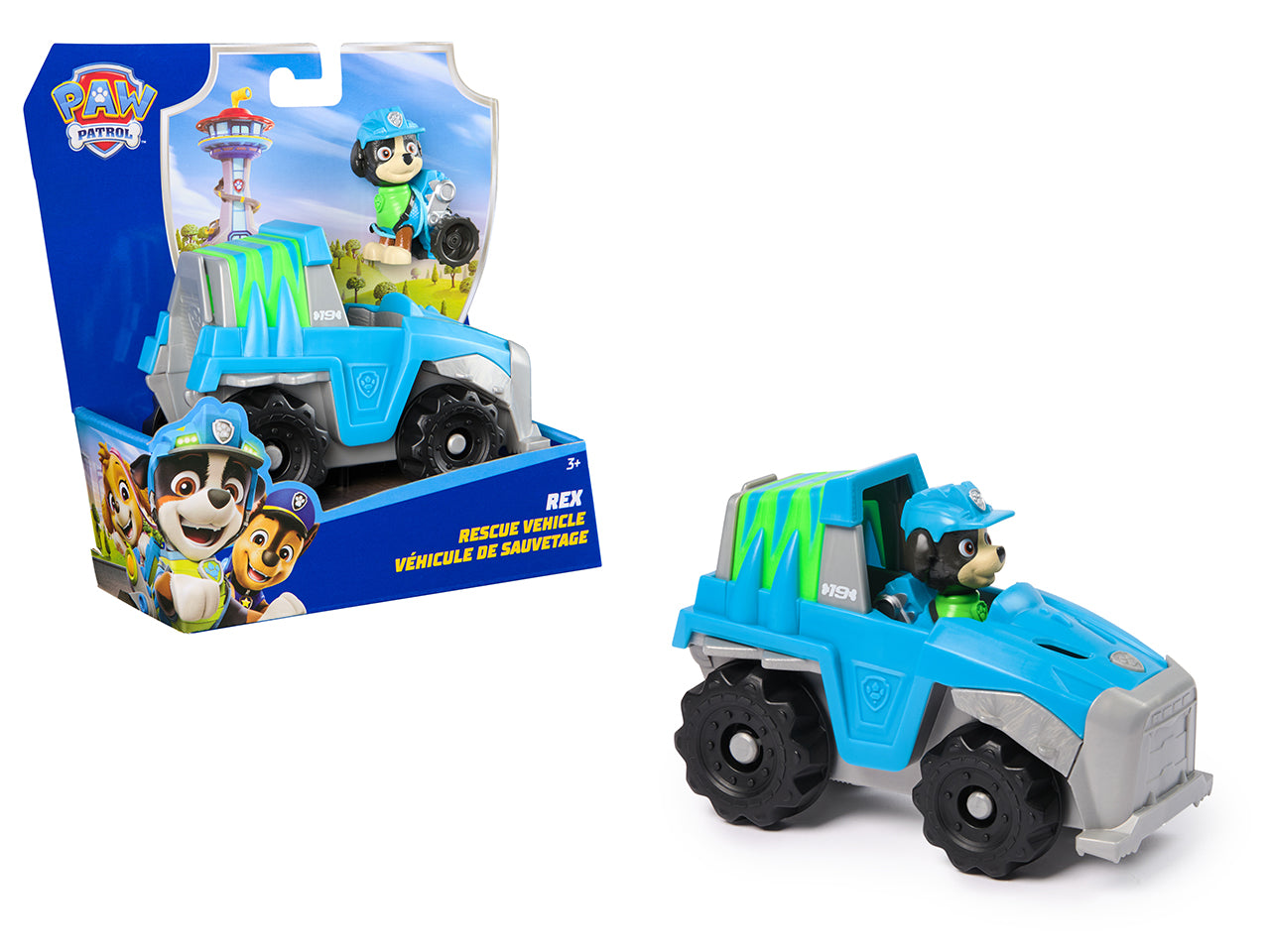 Paw patrol veicolo base rex con personaggio