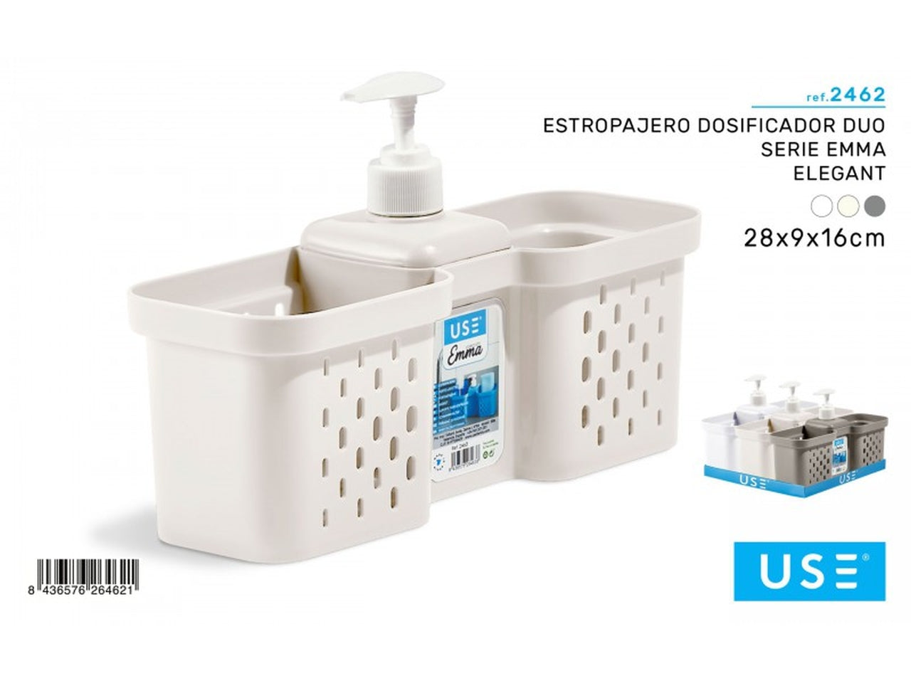 Portaspugna con dosatore duo elegant emma