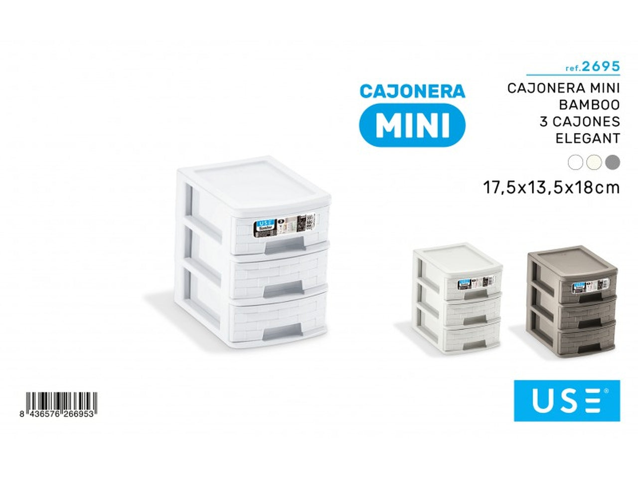 Cassettiera mini 3 cassetti elegant