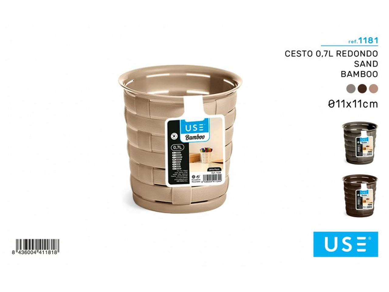 Cesto 0,7l rotondo sand serie bamboo
