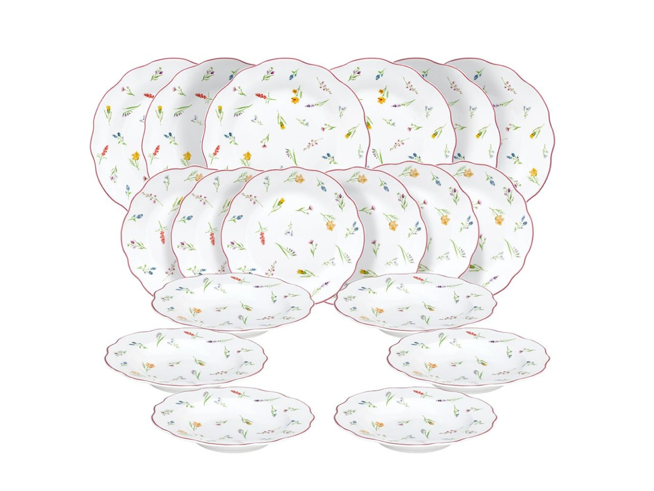 Servizio tavola 18 pz cappettata millefiori