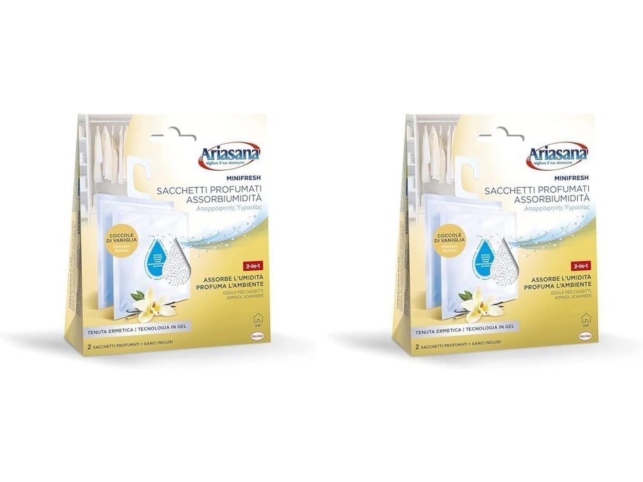 Ariasana sacchetti profumati assorbiumidità comf confezione da 2 sacchetti