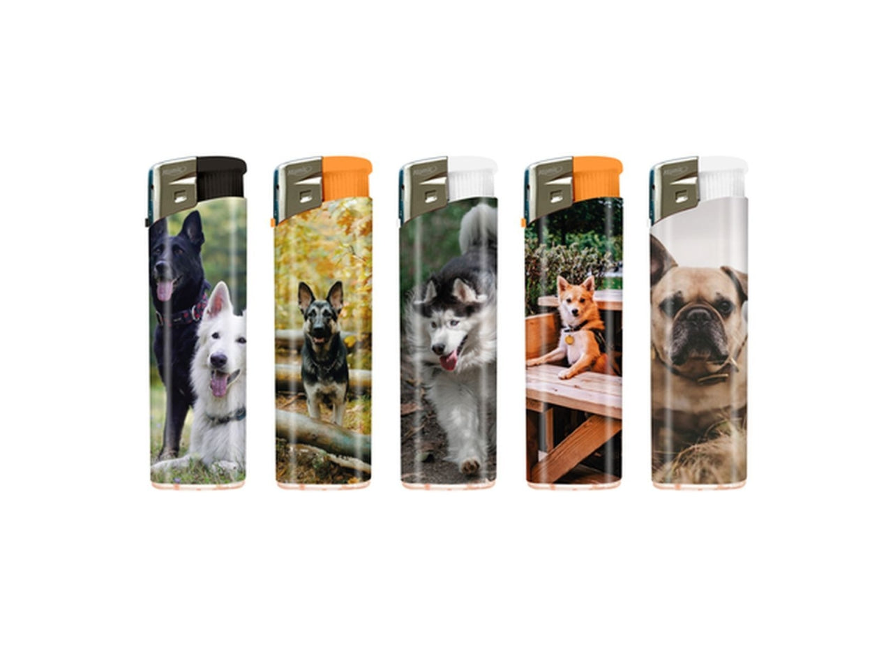 accendino Atomic Electronic Lighter F11 Softflame ricaricabile Dogs 50 pezzi