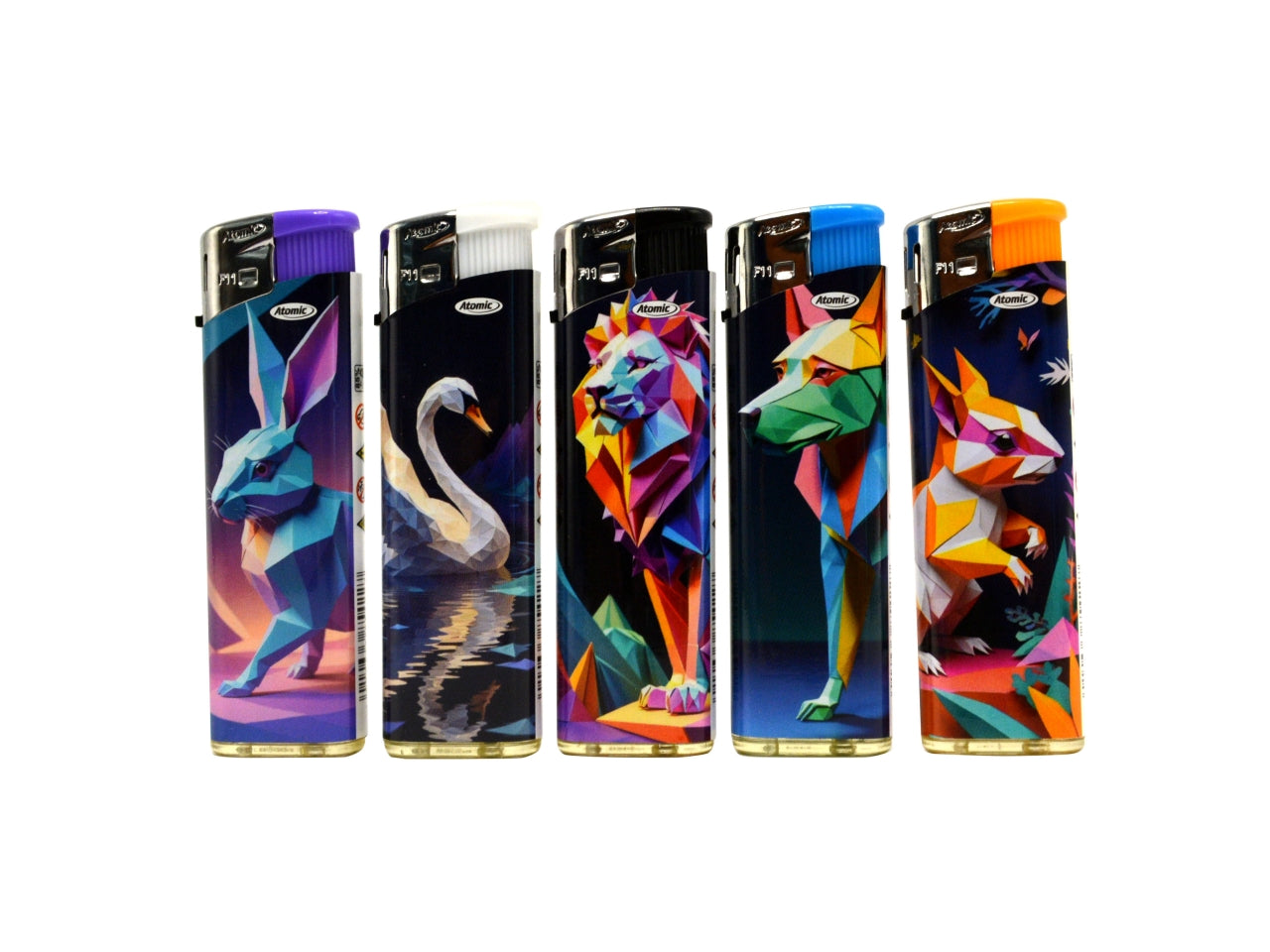 Accendino Atomic Electronic Lighter F11 Softflame ricaricabile Origami assortito 50 pezzi