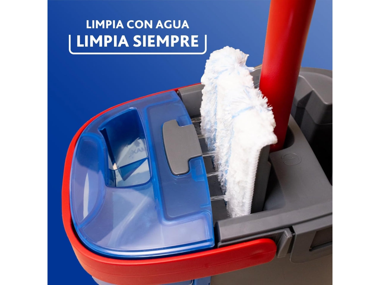 Vileda H2pro Flat Mop lavapavimenti a piastra piatta, doppio scomparto per l' acqua pulita e sporca