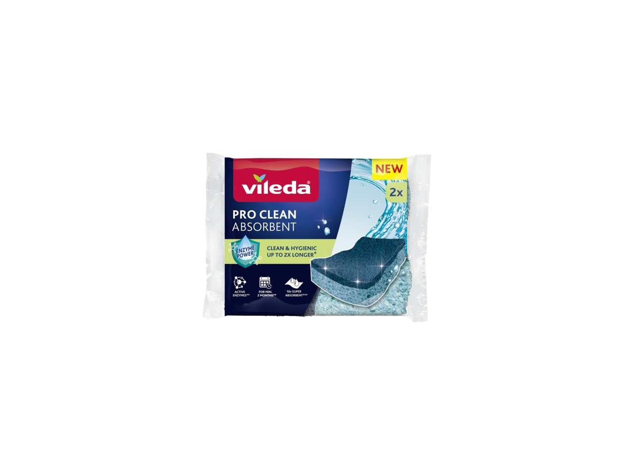 Vileda pro clean spugna abrasiva viscosa 2 pezzi