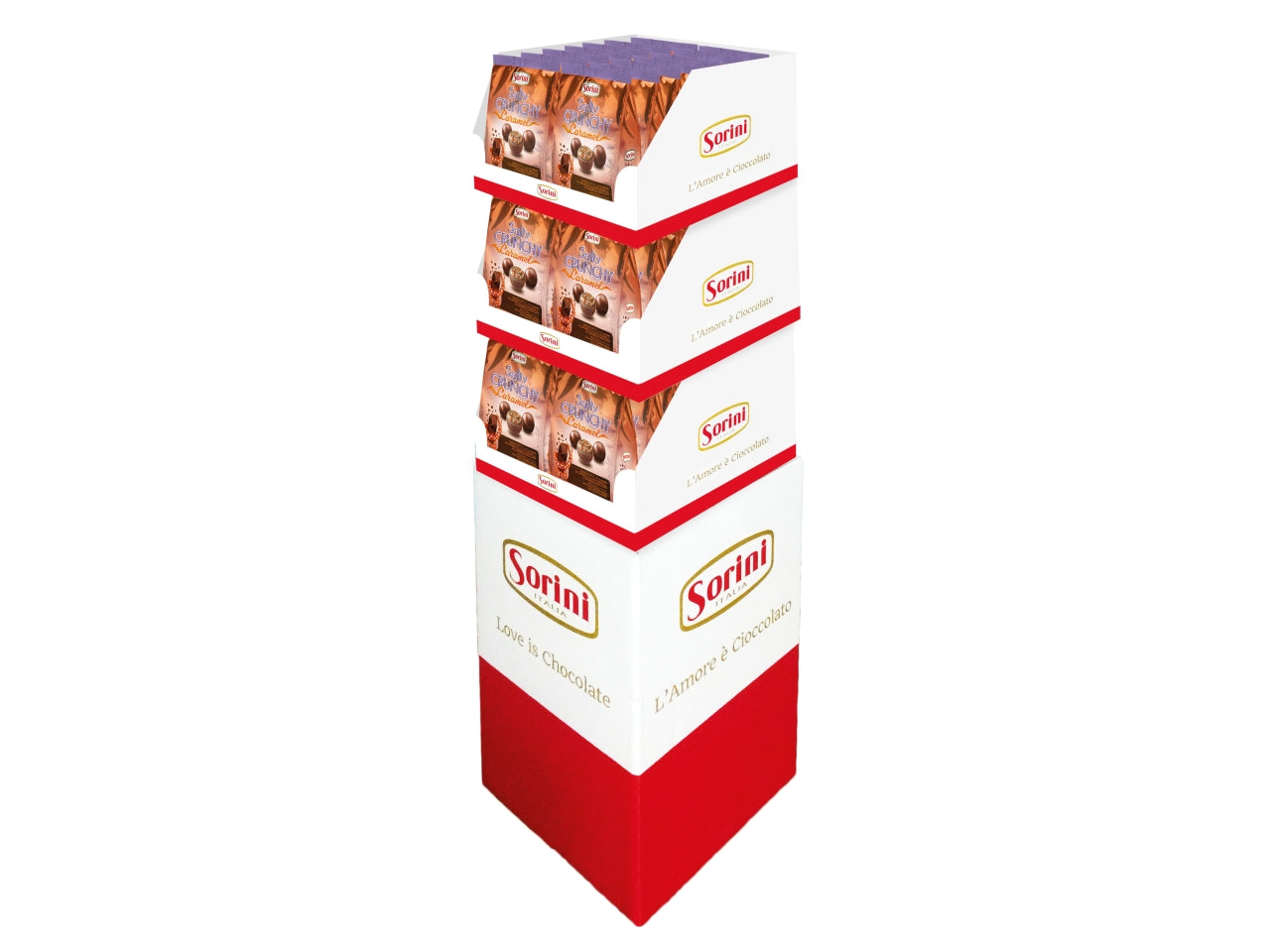 Sorini salty crunchy, cioccolato al latte ripieno di crema al caramello salato 200gr