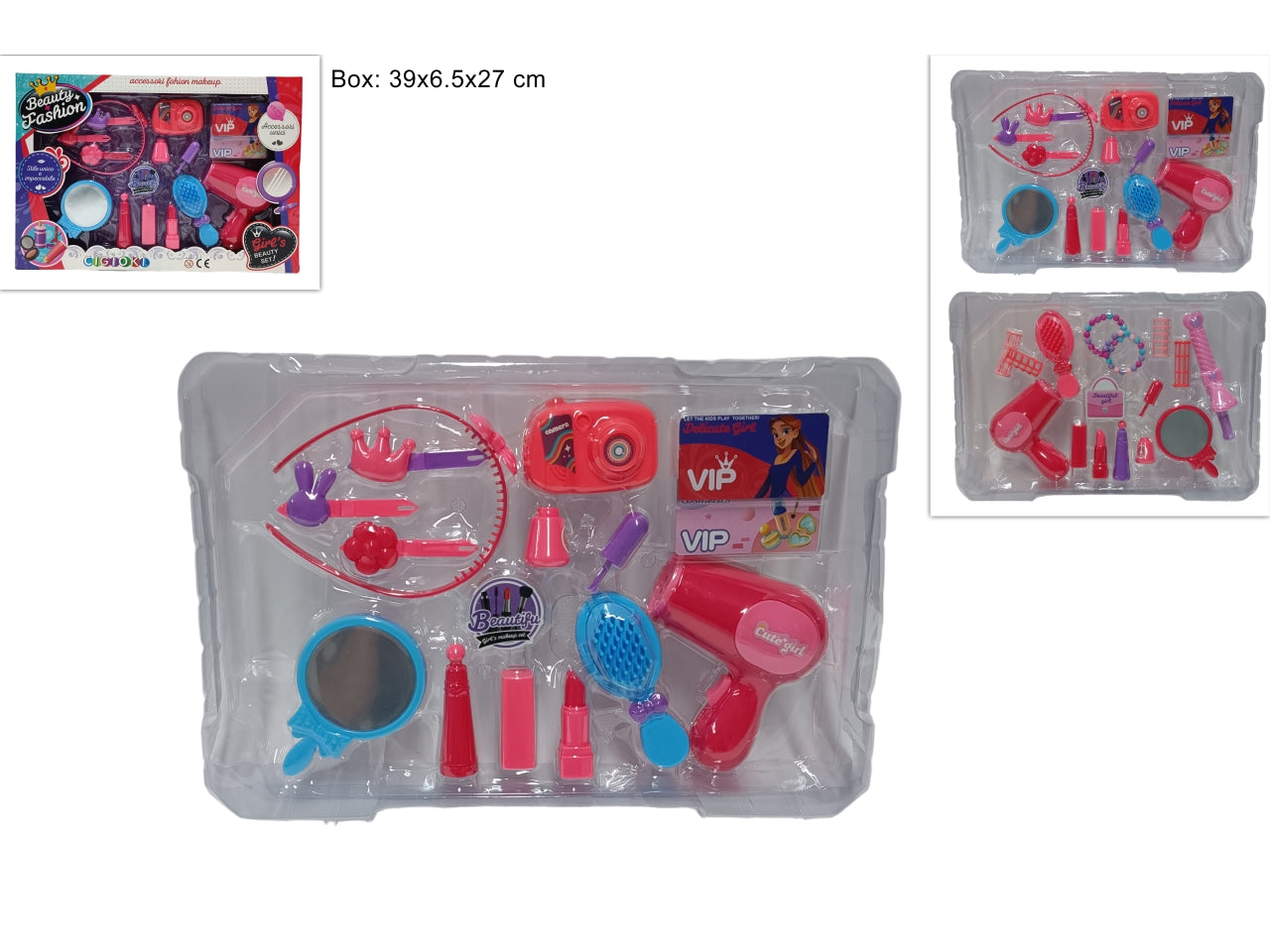 Kit trucco con accessori e colori assortiti