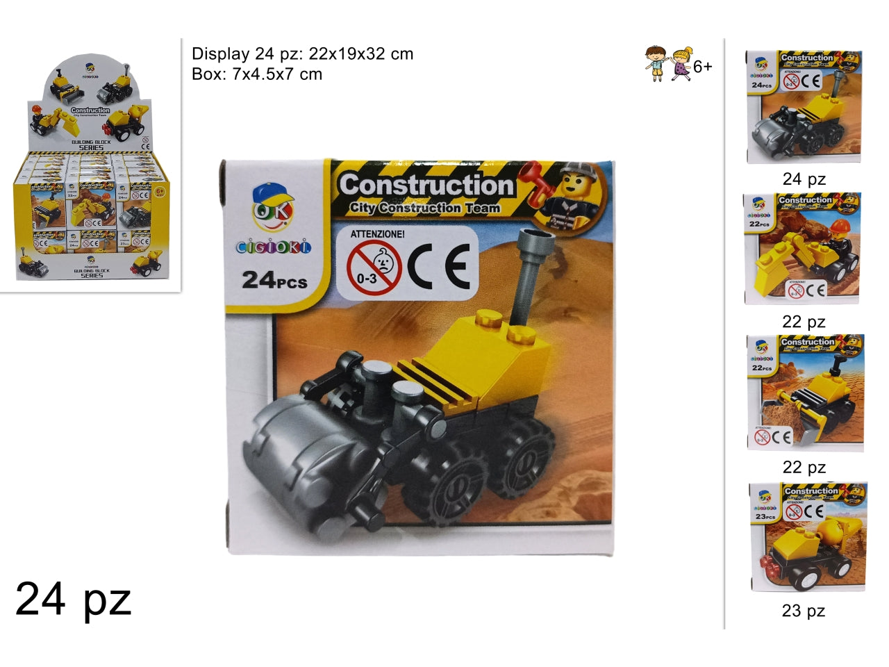 Costruzioni mezzi da lavoro colori assortiti