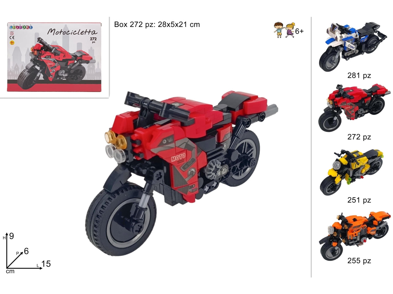 Costruzioni moto tecnica colori assortiti