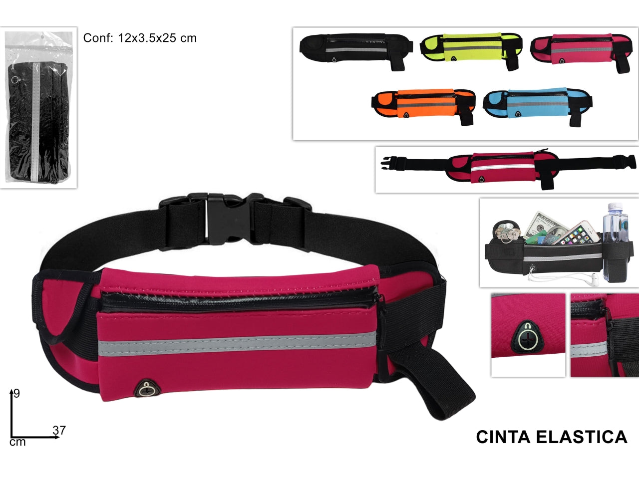 Marsupio running 5 colori assortiti