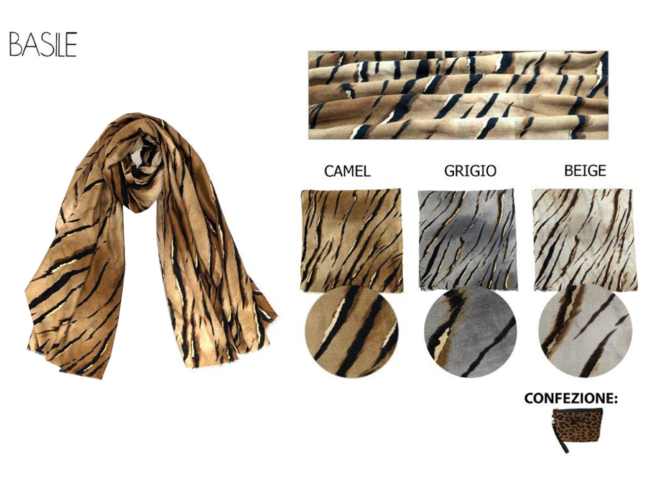Sciarpa tigrata basile colori assortiti