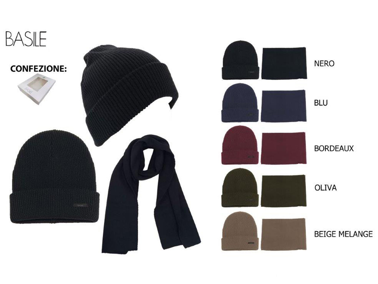 Set sciarpa e cuffia colore assortiti