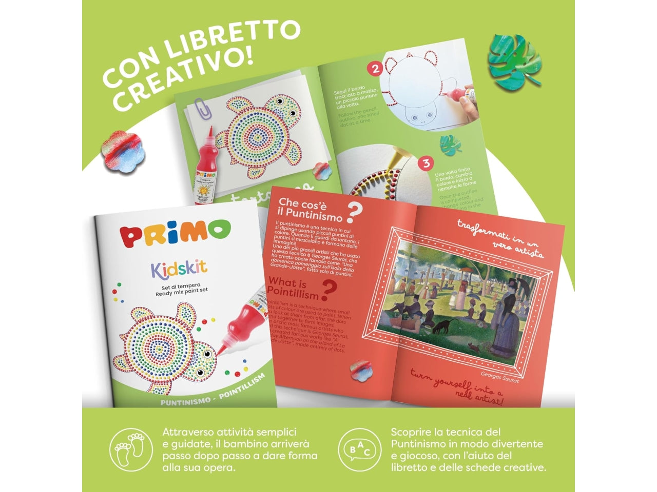 Primo kidskit set tempera puntinismo