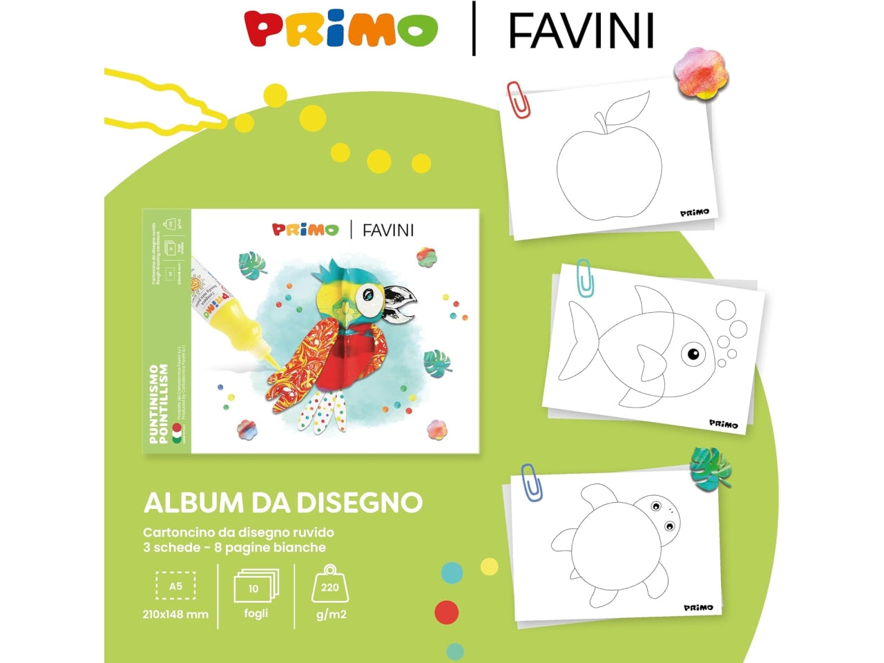 Primo kidskit set tempera puntinismo