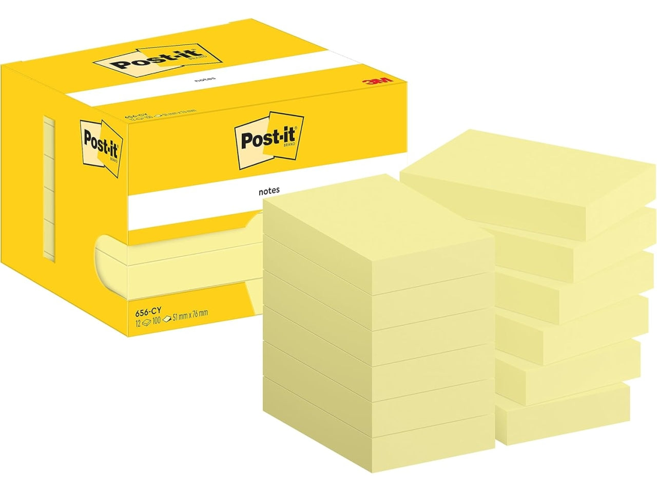 Post-it 51x76 giallo - confezione da 12 blocchetti